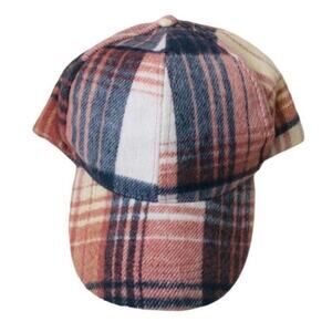 New Pink Rose Blue White Plaid Baseball Hat